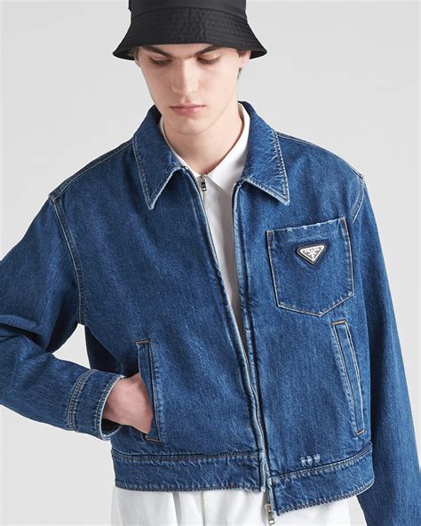 prada jean jacket men|prada denim blouson jacket.